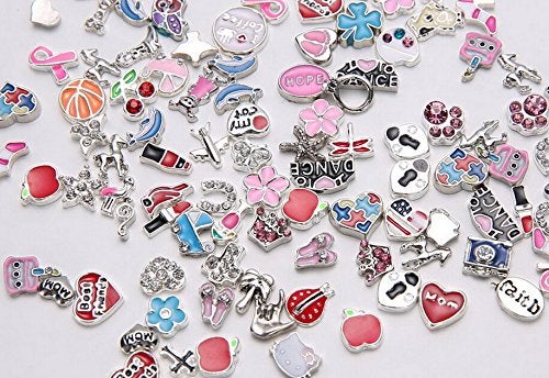 Miraclekoo 100 Pcs Floating Charms Assorted Mix DIY for Floating Lockets Glass Living Memory Lockets Random Style - Image 3